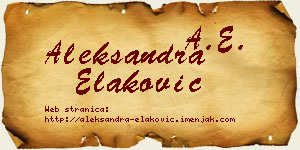 Aleksandra Elaković vizit kartica